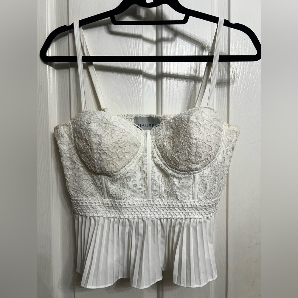 Elegant White Lace Bustier Top